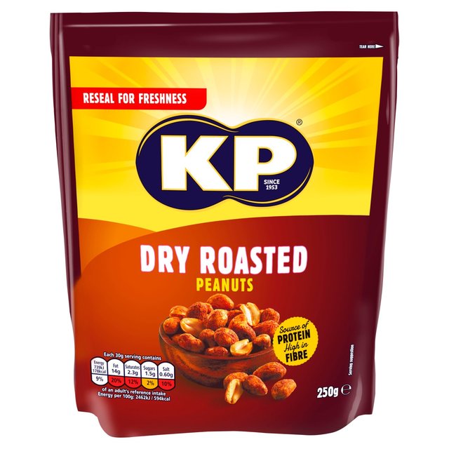 KP Dry Roasted Peanuts 250g - 8.8oz