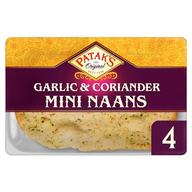 Patak's Mini Garlic & Coriander Naan's 4 Per Pack