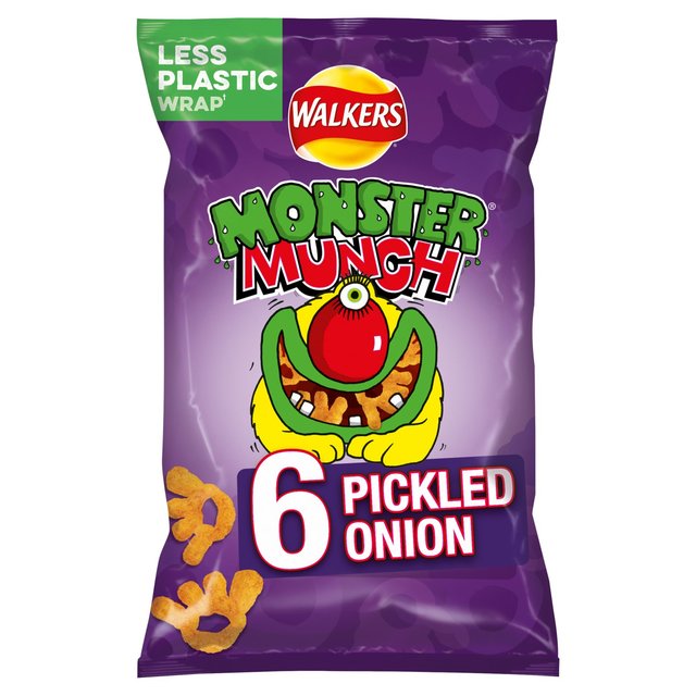 Walkers Monster Munch Pickled Onion Snacks 6 Pack