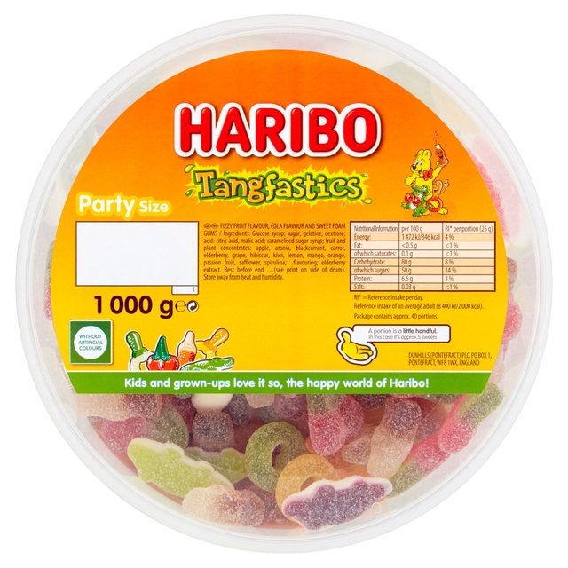 Haribo Tangfastics Sweets Tub 1kg - 35.2oz