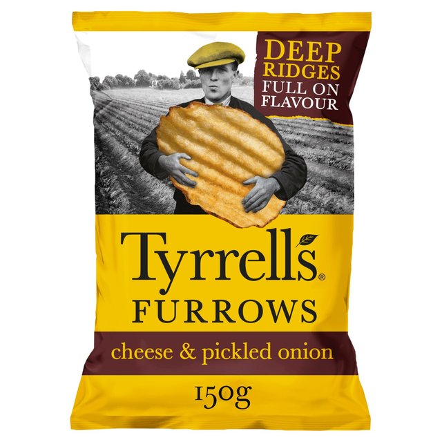 Tyrrells Furrows Mature Cheddar and Pickled Onion 150g - 5.2oz