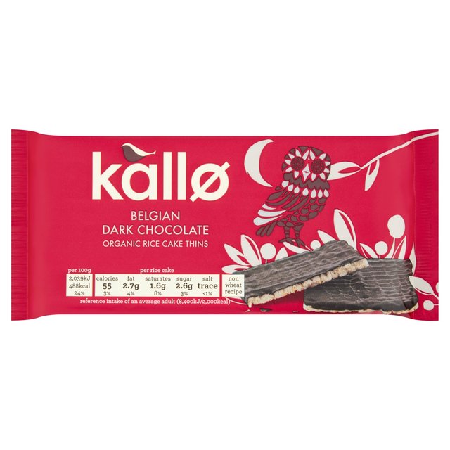 Kallo Organic Dark Chocolate Rice Cake Thins 90g - 3.1oz