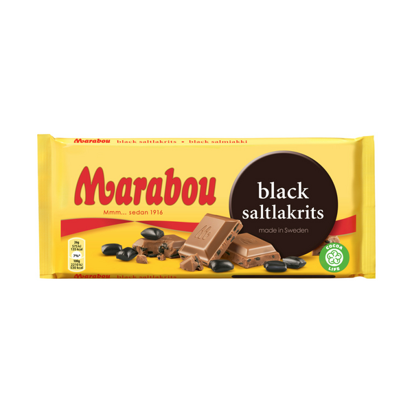 Marabou Milk Chocolate with Salty Liquorice 180g - 6.3oz
