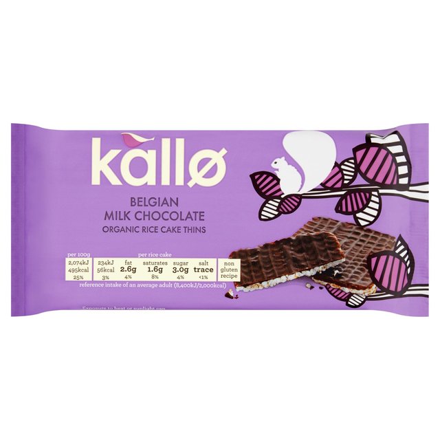 Kallo Organic Milk Chocolate Rice Cakes 90g - 3.1oz