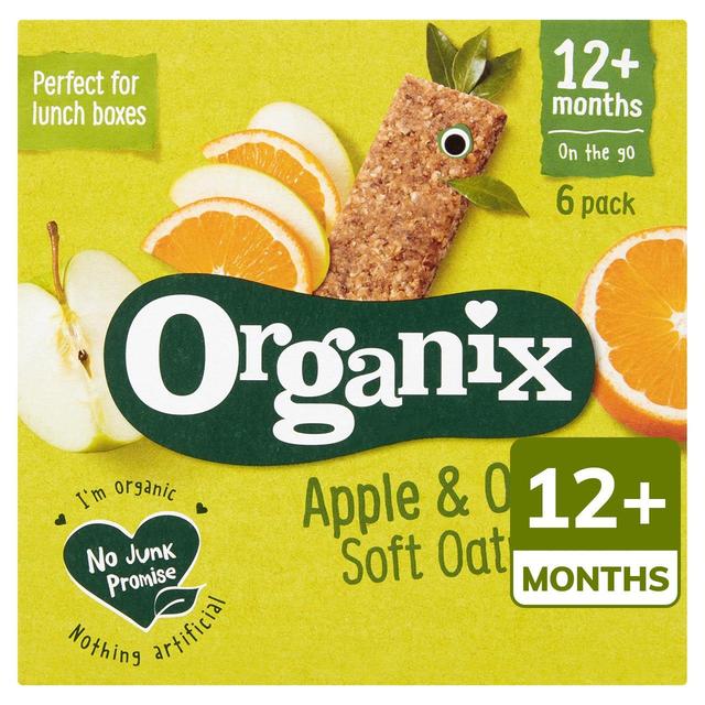 Organix Apple & Orange Organic Soft Oaty Snack Bars 6 Bars