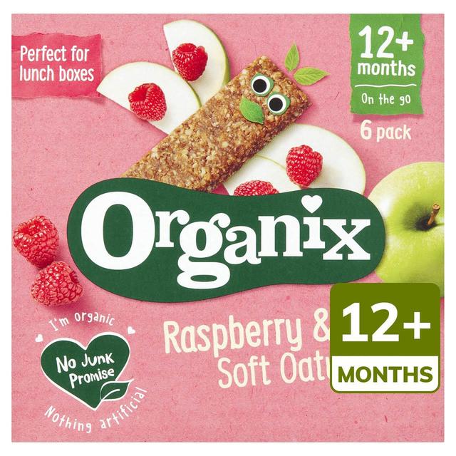 Organix Raspberry & Apple Organic Soft Oaty Snack Bars 6 Pack