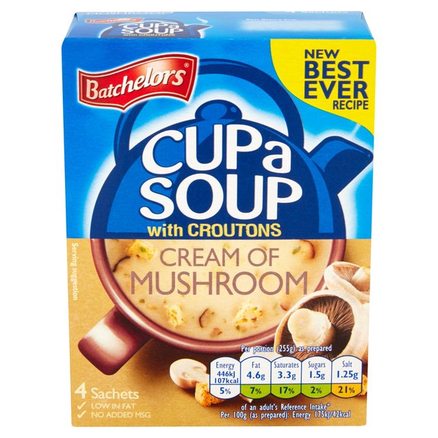 Batchelors Cup A Soup Mushroom 4 Pack