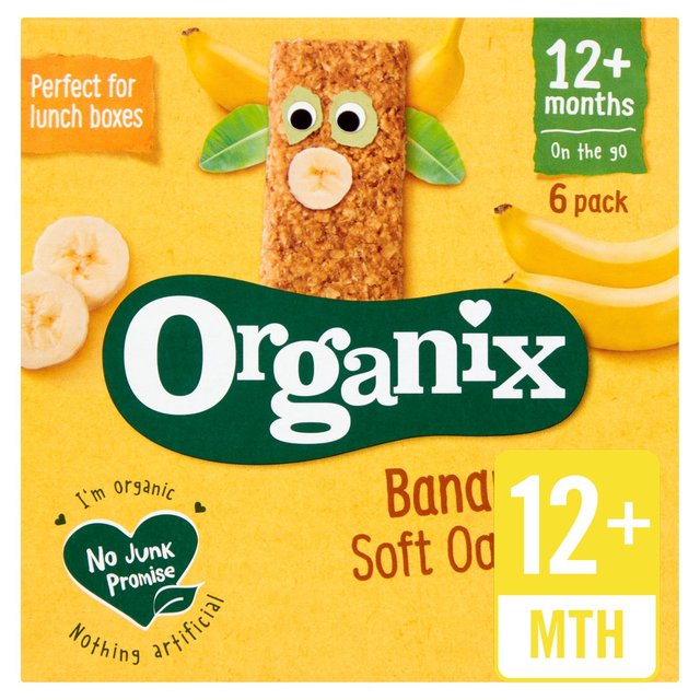 Organix Banana Organic Soft Oaty Snack Bars 6 Pack