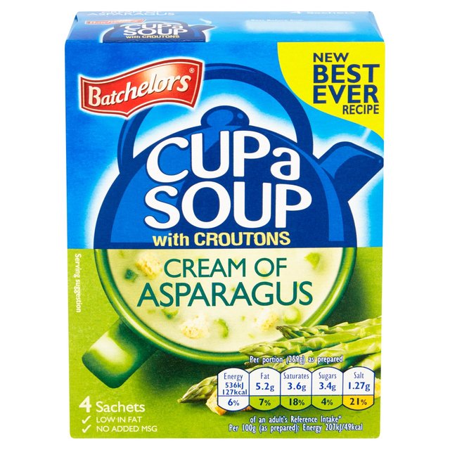 Batchelors Cup A Soup Cream of Asparagus 4 Pack