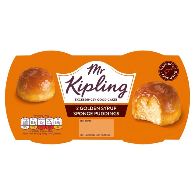 Mr Kipling Golden Syrup Sponge Puddings 2 Pack