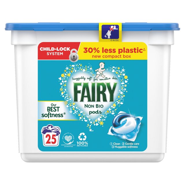 Fairy Non Bio Pods Washing Liquid Capsules for Sensitive Skin 25 Pack