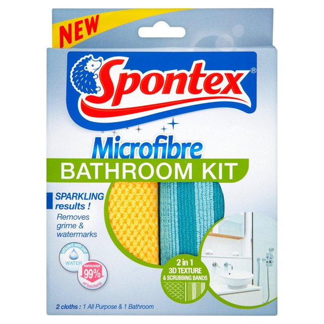 Spontex Microfibre Bathroom Kit 2 Pack