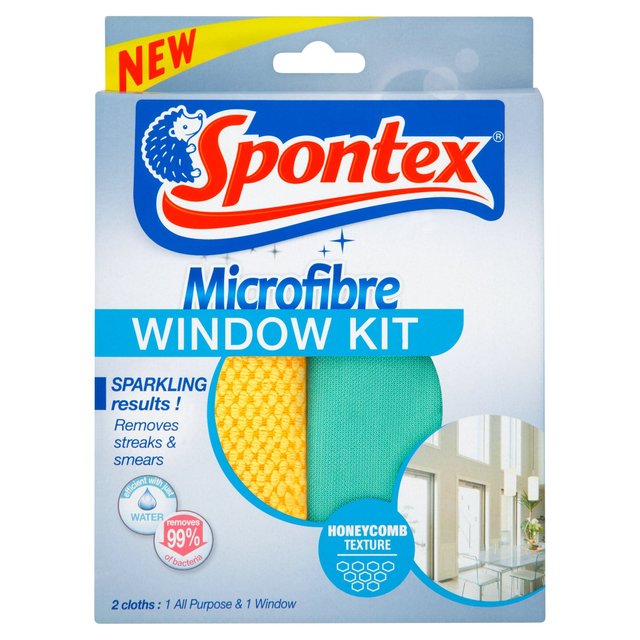 Spontex Microfibre Window Kit 2 Pack