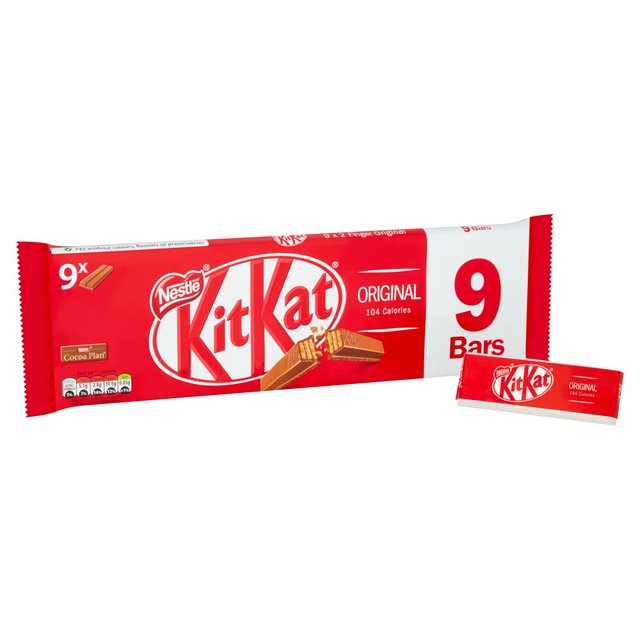 Kit Kat 2 Finger Milk Chocolate Biscuit Bar 9 Pack