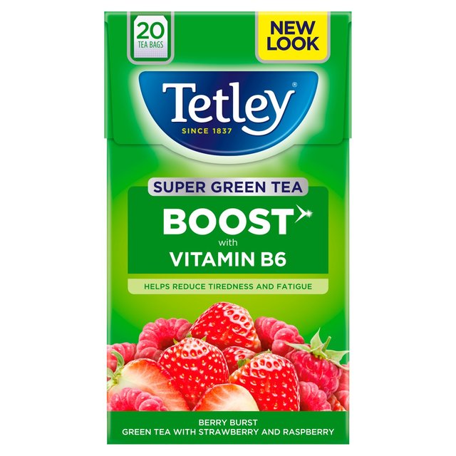 Tetley Super Green Tea Boost Berry Burst Tea Bags 20 Pack