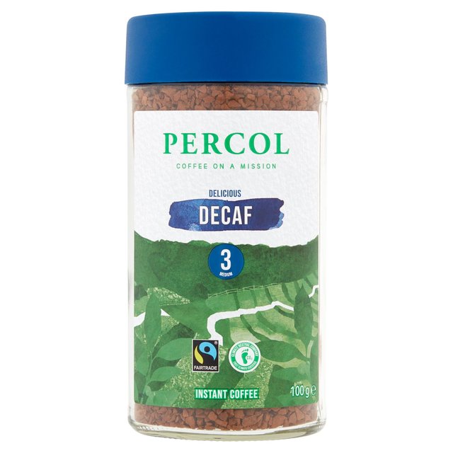Percol Fairtrade Decaf Colombia Freeze-Dried Instant Coffee 100g