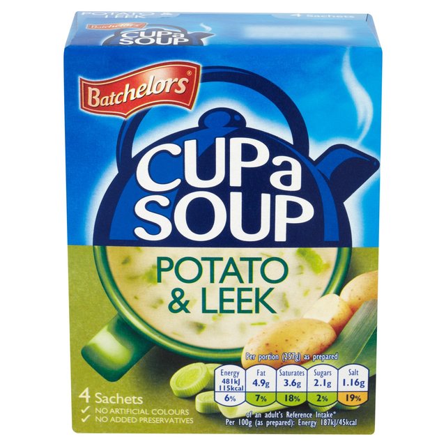 Batchelors Cup a Soup Potato & Leek 4 Pack