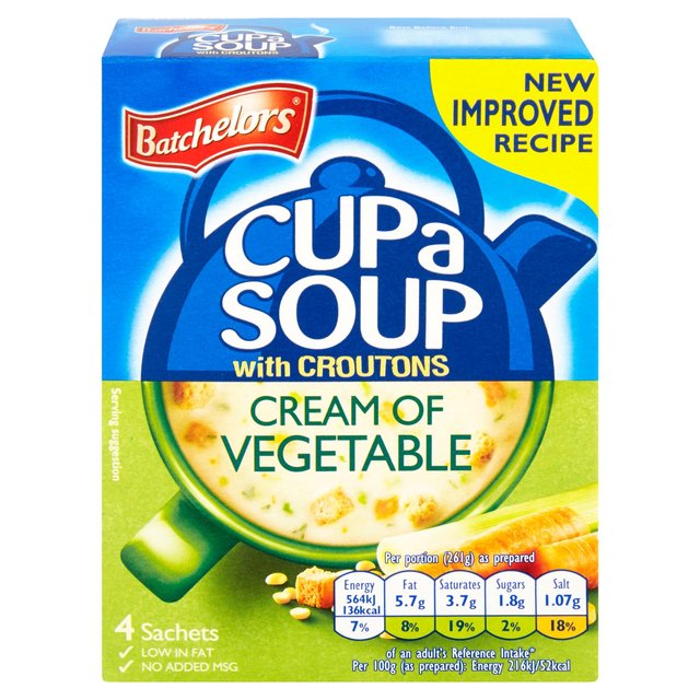 Batchelors Cup A Soup Cream of Vegetable 4 Pack