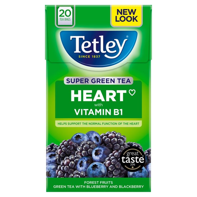 Tetley Super Green Heart Forest Fruits Tea Bags 20 Pack