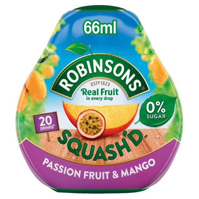 Robinsons Squash'd Mango & Passion Fruit No Added Sugar 66ml - 2.2fl oz