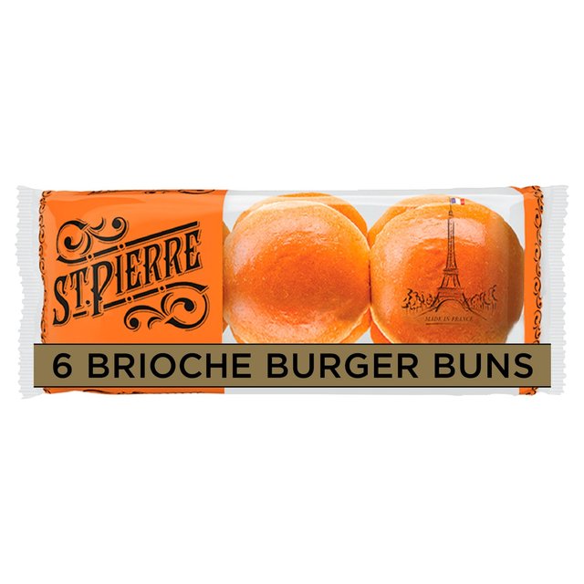 St Pierre Sliced Brioche Burger Buns 6 Pack