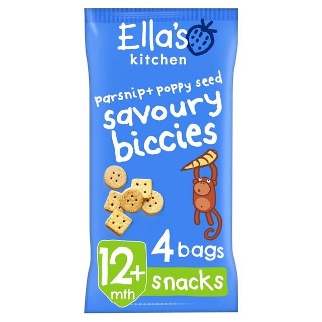 Ella's Kitchen Parsnip & Poppyseed Savoury Biccies 4 Pack