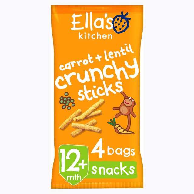Ella's Kitchen Carrot & Lentil Crunchy Sticks 4 Pack