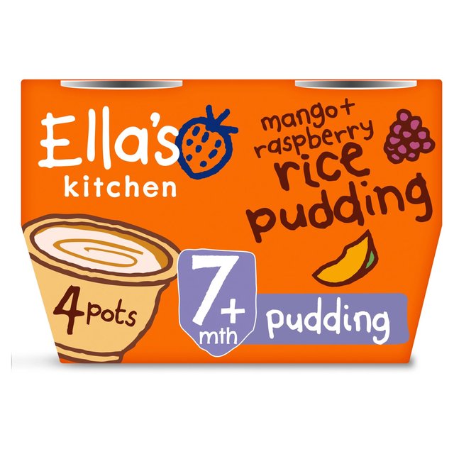 Ella's Kitchen Mango & Raspberry Rice Pudding 4 Pack