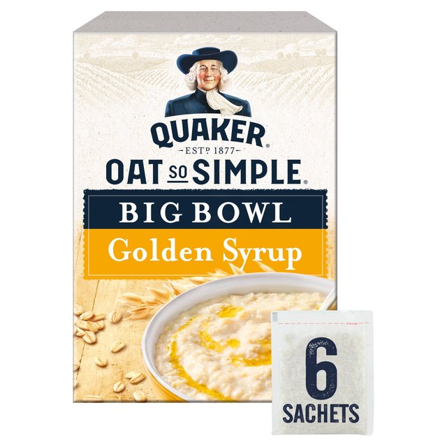 Quaker Oat So Simple Big Bowl Golden Syrup Porridge 6 Sachets