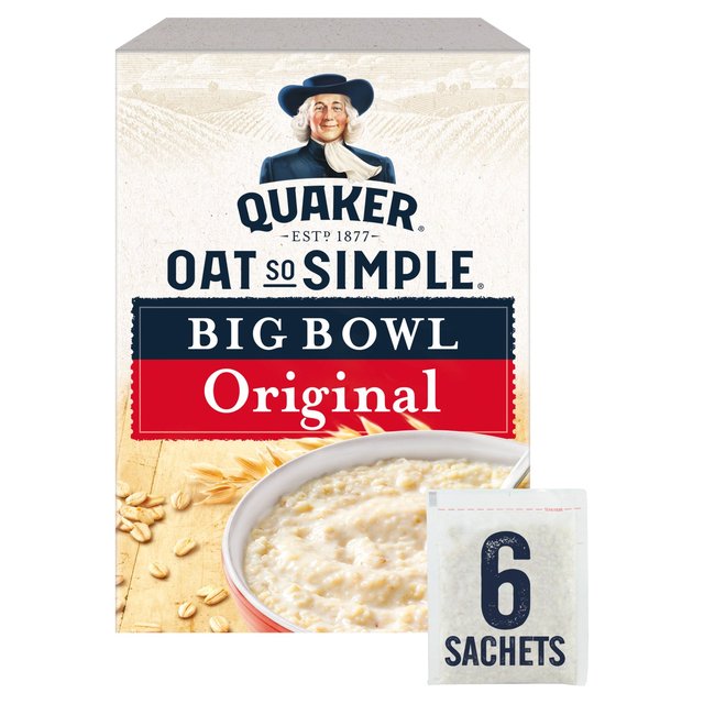 Quaker Oat So Simple Big Bowl Original Porridge 6 Sachets