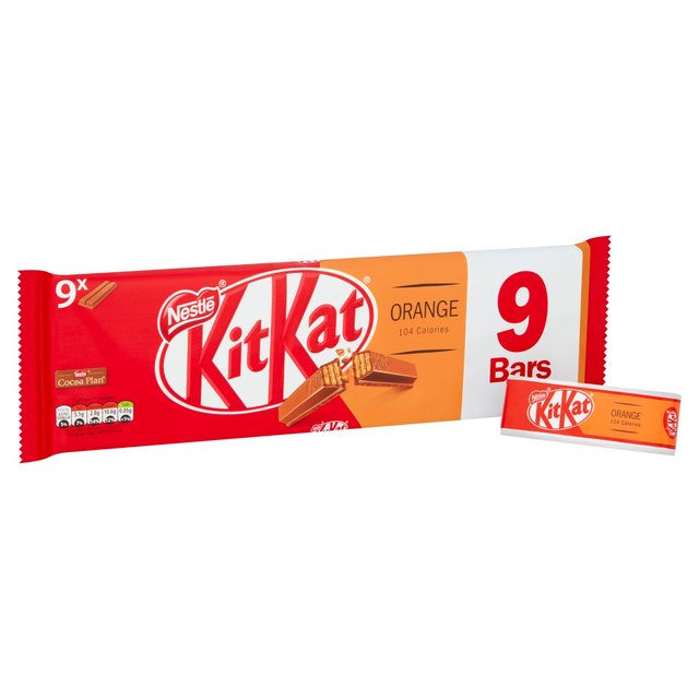 Nestle KitKat 2 Finger Orange Chocolate Biscuit Bar 9x20.7g