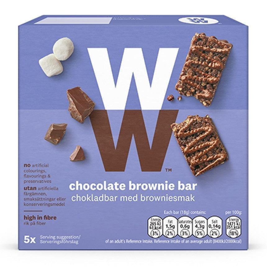 Weight Watchers Chocolate Brownie Bars 5x18g
