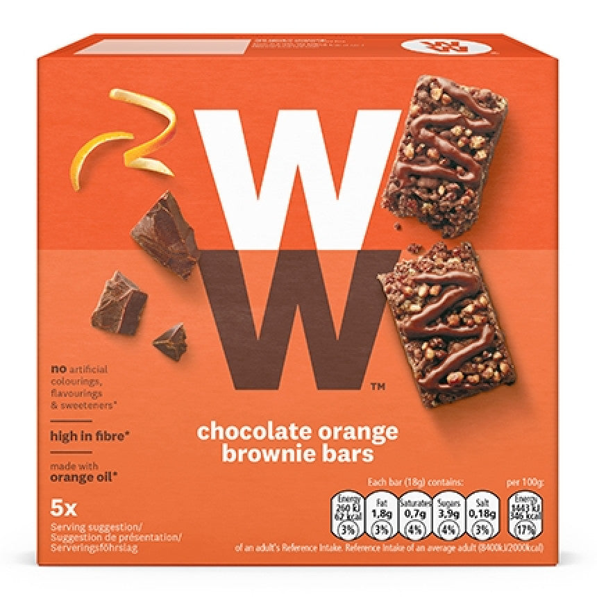 Weight Watchers Chocolate Orange Brownie Bars 5x18g