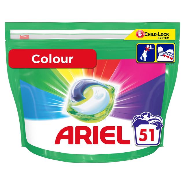 Ariel Colour All-in-1 Pods Washing Liquid Capsules 51 per pack