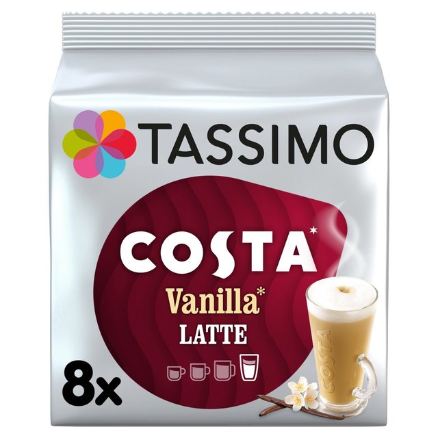 Tassimo Costa Vanilla Latte Coffee Pods 8 Drinks