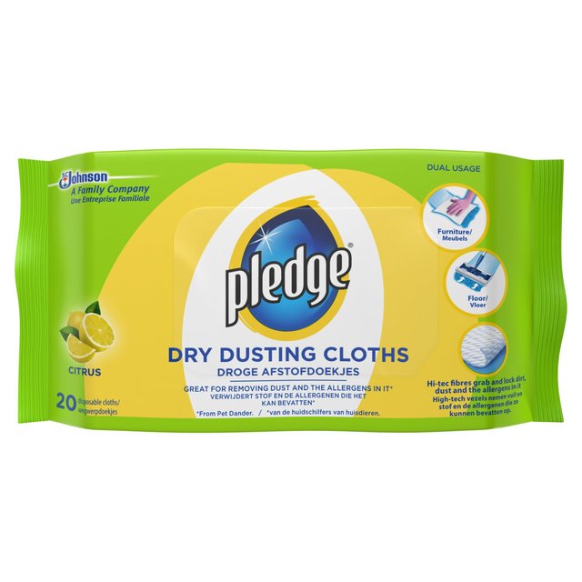 Pledge Dust It Dry Dusting Cloths Citrus 20 Pack