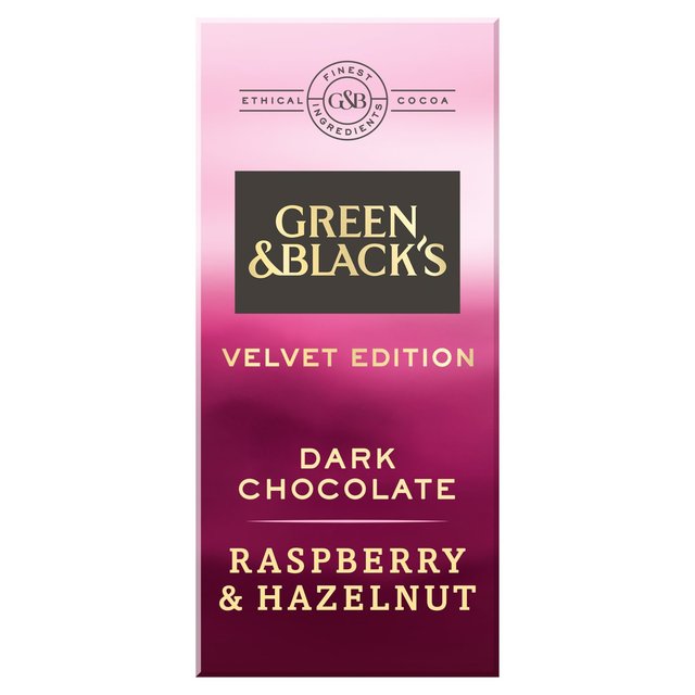 Green & Black's Velvet Dark Chocolate with Raspberry & Hazelnut 90g 3.1oz