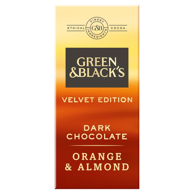 Green & Black's Velvet Dark Chocolate with Orange & Almonds 90g - 3.1oz