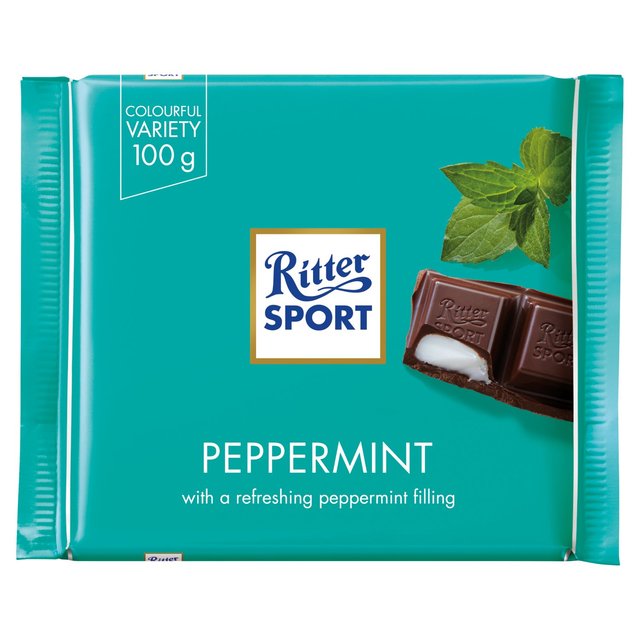 Ritter Sport Peppermint Dark Chocolate 100g - 3.5oz