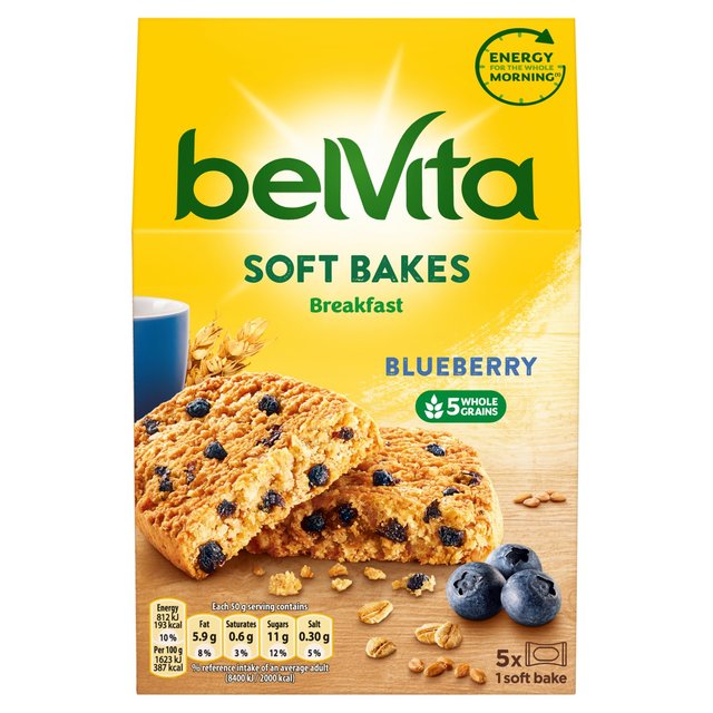 Belvita Breakfast Biscuits Soft Bakes Filled Blueberry 5 Pack