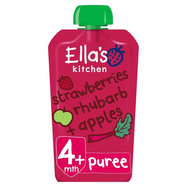 Ella's Kitchen Strawberry, Rhubarb & Apple 120g - 4.2oz