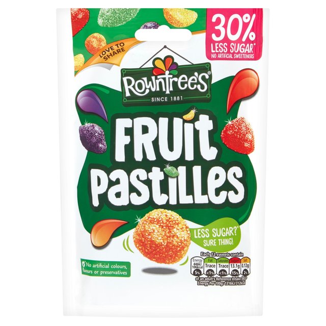 Rowntree's Fruit Pastilles 30% Reduced Sugar 110g - 3.8oz