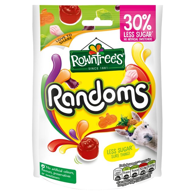 Rowntree's Randoms 30% Reduced Sugar 110g - 3.8oz