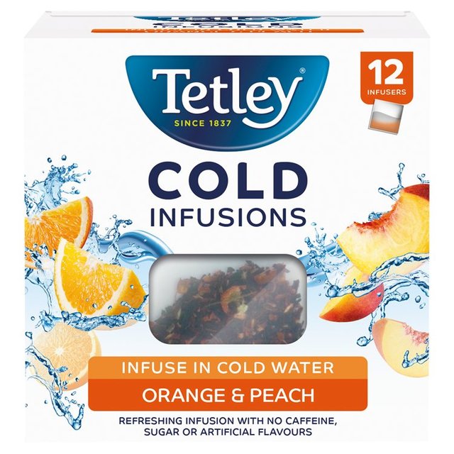 Tetley Cold Infusions Orange & Peach Teabags 12 Pack