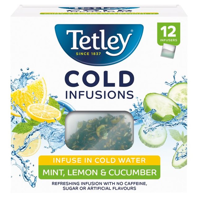 Tetley Cold Infusions Cucumber Mint & Lemon Teabags 12 Pack