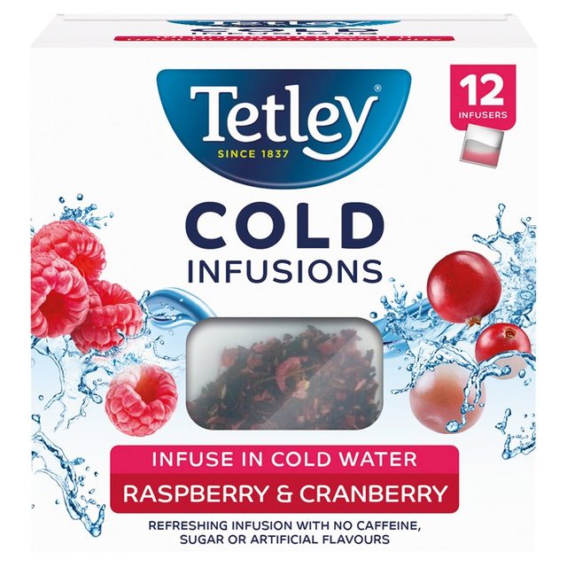 Tetley Cold Infusions Raspberry & Cranberry Teabags 12 Pack