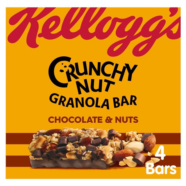 Kellogg's Crunchy Nut Granola Bars, Chocolate & Nuts 4 Pack