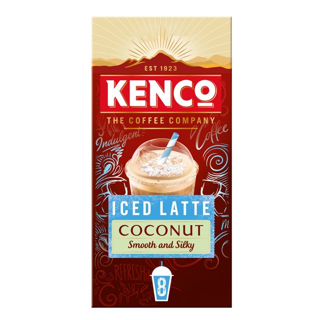 Kenco Iced Latte Coconut Instant Coffee Sachets 8 Pack