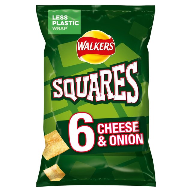 Walkers Squares Cheese & Onion Snacks 6 Pack