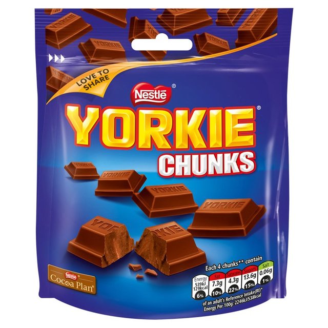 Yorkie Milk Chocolate Chunks Bag 102g - 3.5oz